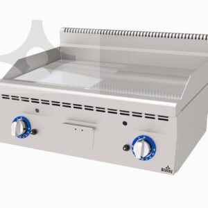 Atalay E AGI-860-ND-CR Nervürlü ve Düz Krom Yüzey Gazlı Izgara, 80x60 cm - Görsel 1