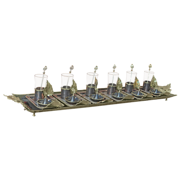 Antik Sarı Yapraklı Set