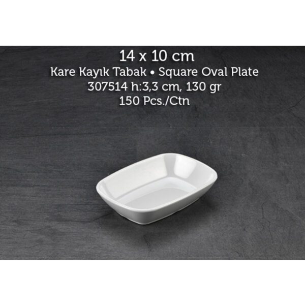 TuvaTherm International 14 cm Kare Kayık Tabak (Meze Tabak) 11514