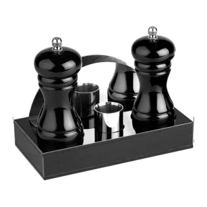 Biradlı GRV – 199 Akrilik Menaj Seti, 4'lü, 18.5x9.5x3 cm, Siyah