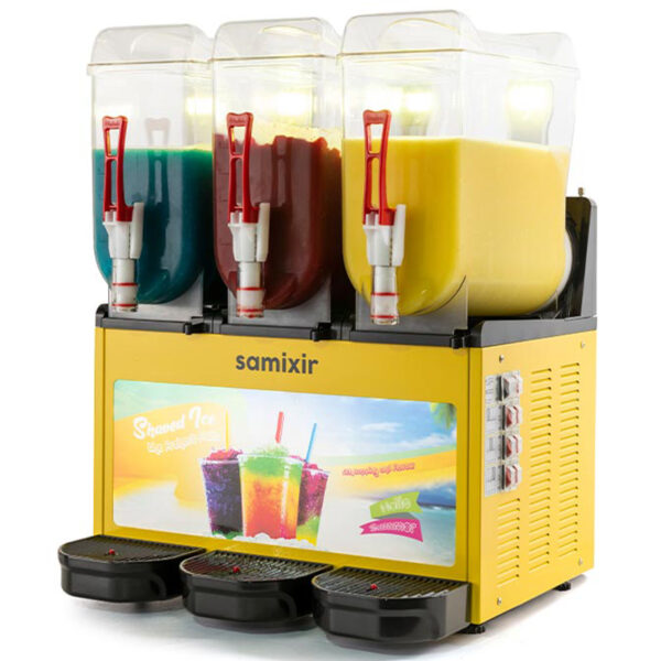 Samixir Slush36 Trıple Allure Buzlu ve Soğuk İçecek Dispenseri, 12+12+12 lt, Sarı