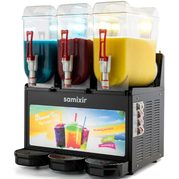 Samixir Slush36 Trıple Allure Buzlu ve Soğuk İçecek Dispenseri, 12+12+12 lt, Siyah