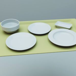 Güral Porselen Tabak ve Erkoplas Tepsi Seti - 6'lı Set - Görsel 2