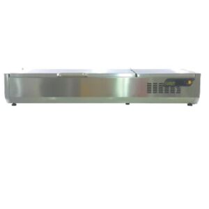 NDustrio TTR-100 SC Soğutmalı Saladbar | 4 Küvetli, 1/4 GN, Paslanmaz Kapaklı