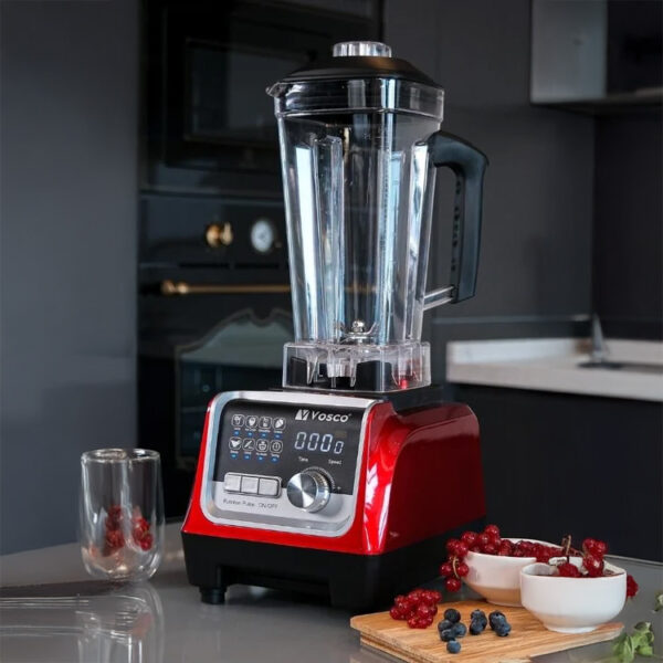 Vosco Bar Blender Pro Dijital 2200W Kırmızı | 2 Lt Buz Kırıcı Blender - Görsel 3