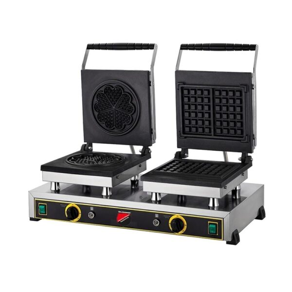 Işıkgaz 2148 Silver Çiftli Çiçek + Kare Waffle Makinesi, Elektrikli - Görsel 2