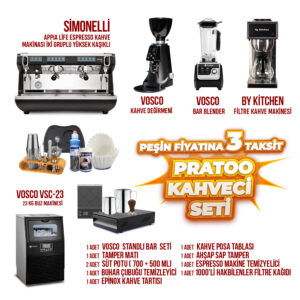 Pratooo Kahveci Seti (Simonelli) - Hazır Cafe Seti