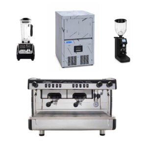 Cafe 4'lü Cihaz Seti, Espresso Makinesi, Otomatik Değirmen, Bar Blender, Buz Makinesi - Görsel 1