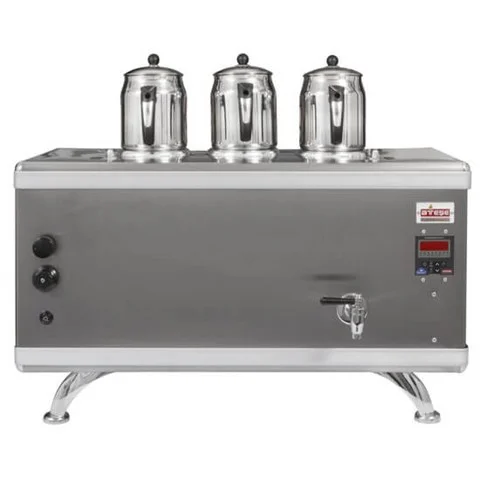 Ateşe TCIGE03 Titanium Compact 3 Demlikli İnoks Gazlı ve Elektrikli Çay Kazanı - 34 Litre