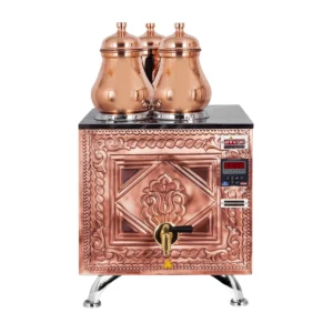 Ateşe TKAE03 Titanium Keyfchi 3 Demlikli Bakır Elektrikli Çay Kazanı - 24 Litre