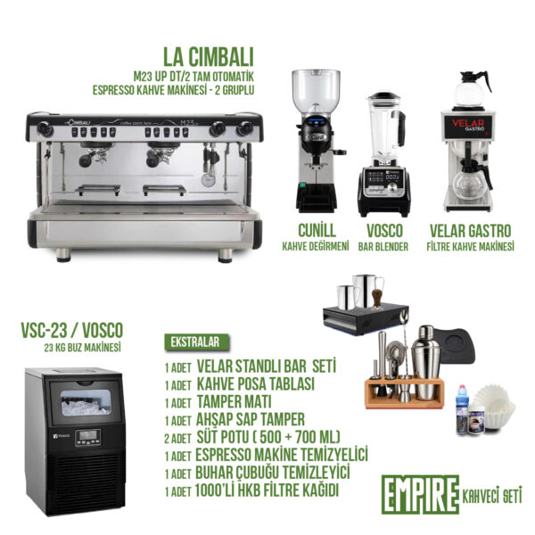 Empire Cafe Ekipmanları Seti - La Cimbali Kahveci Seti